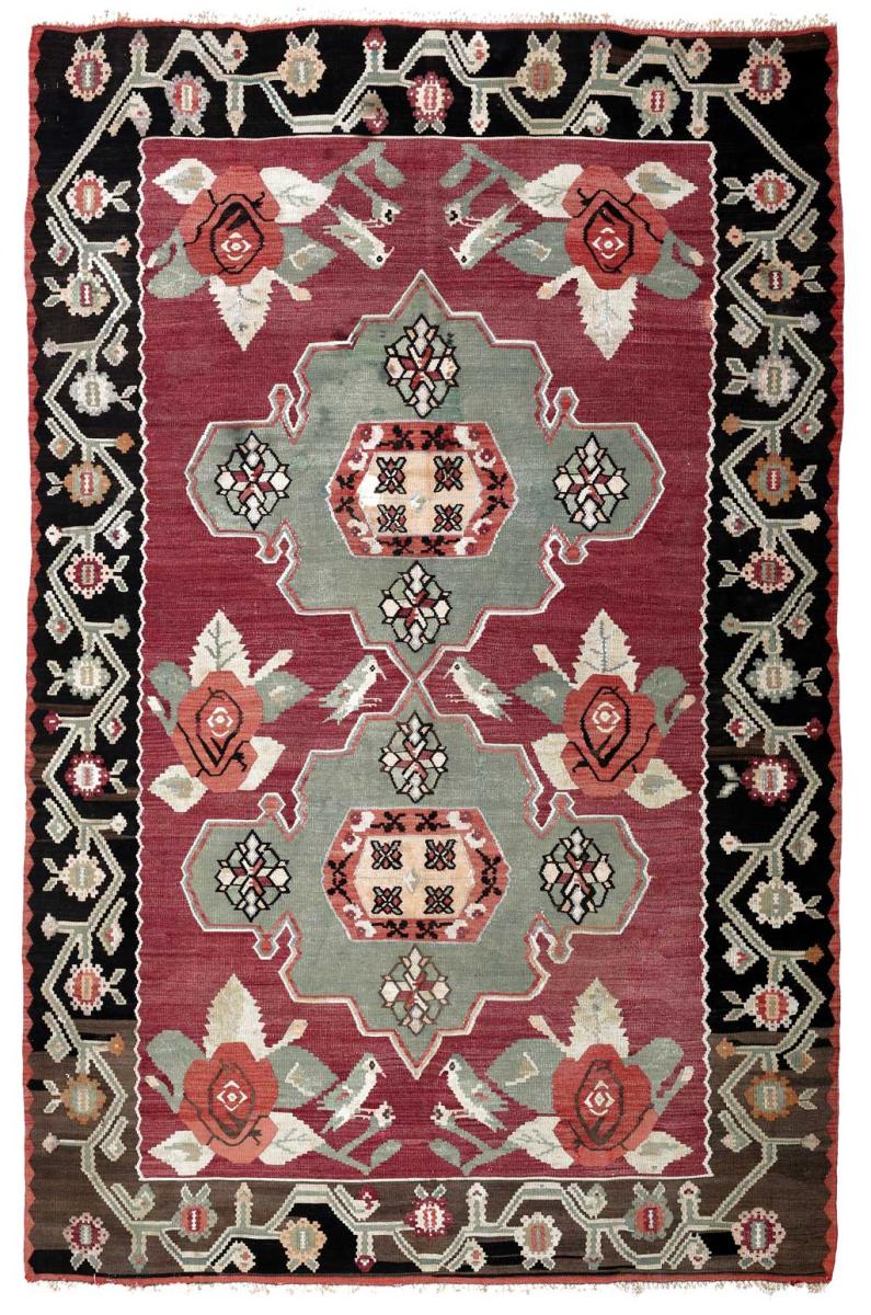 BALKANS HANDWOVEN RUG RED 203x310