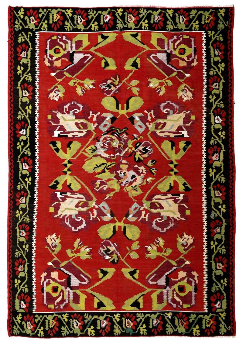 BALKANS HANDWOVEN RUG RED 204x301