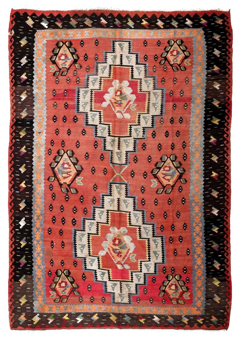 BALKANS HANDWOVEN RUG RED 205x287