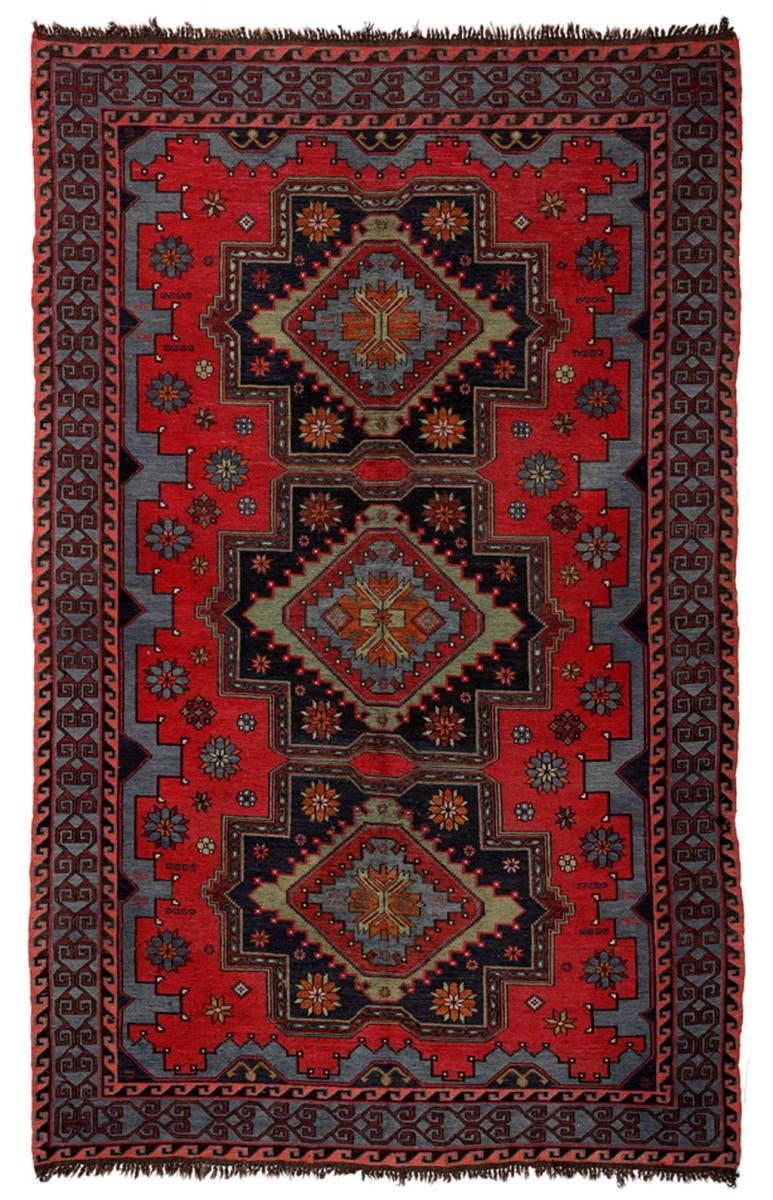 SOUMAK HANDWOVEN RUG RED 195x302