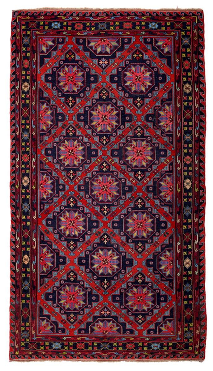 SOUMAK HANDWOVEN RUG RED 198x344