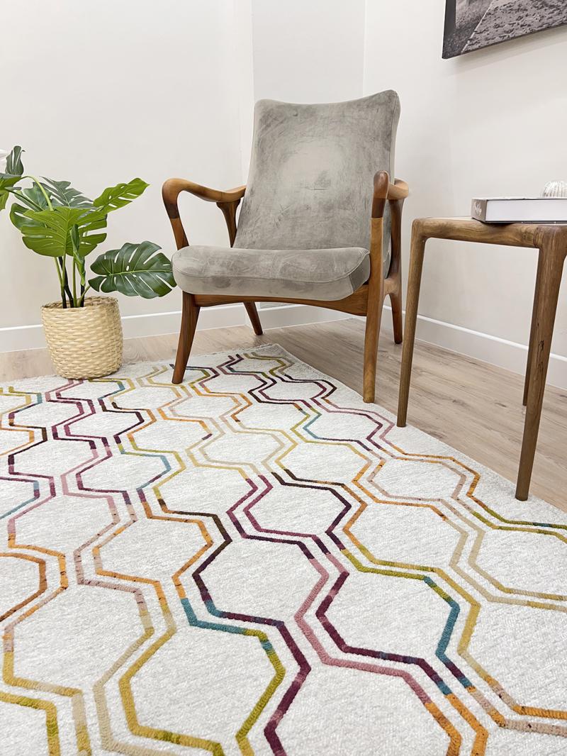 Moretti İklim Modern Kabartma Desenli Gri Multi Kilim SP-600